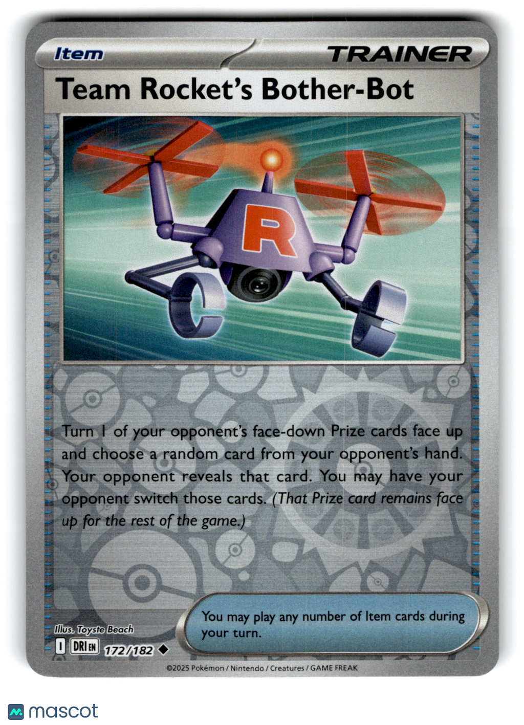 2025 Pokemon Team Rocket's Bother-Bot #172/182