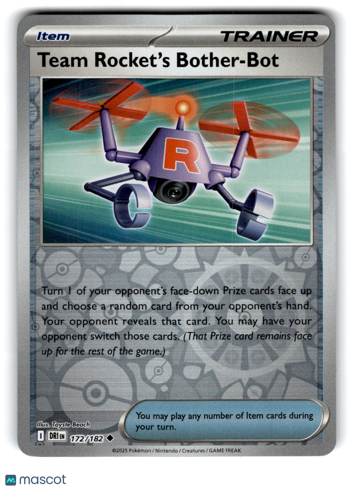 2025 Pokemon Team Rocket's Bother-Bot #172/182