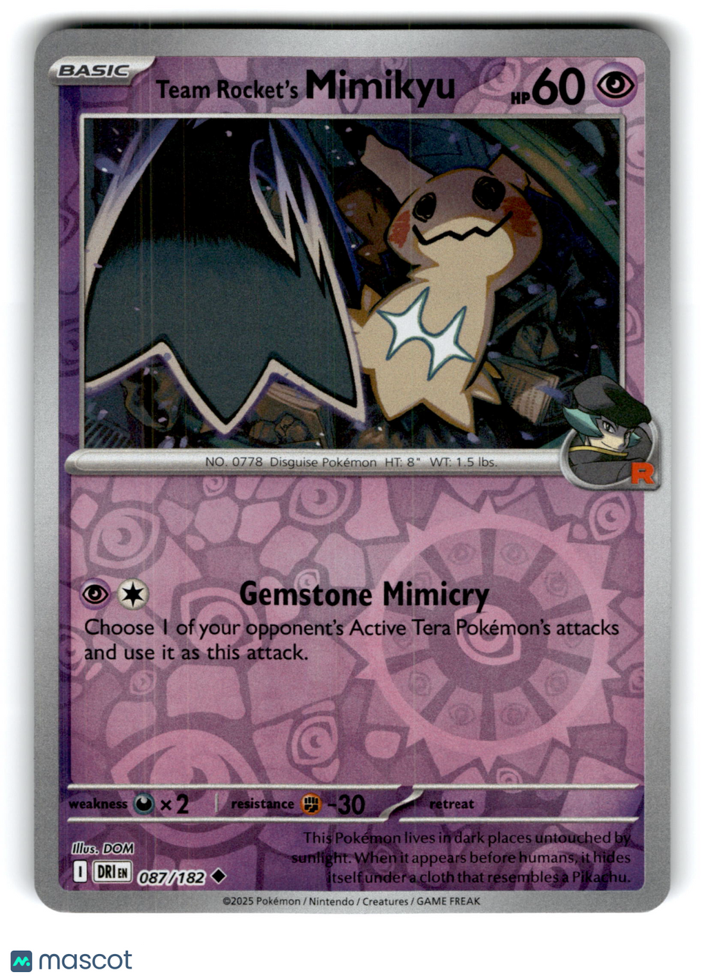 2025 Pokemon Team Rocket's Mimikyu #87/182