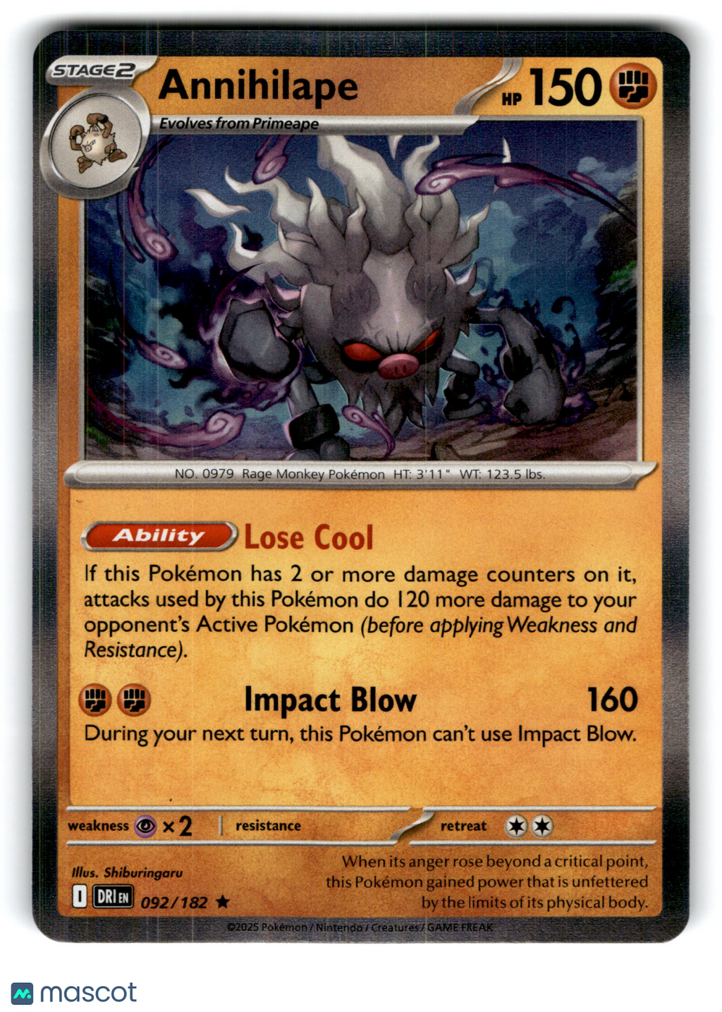 2025 Pokemon Annihilape #92/182