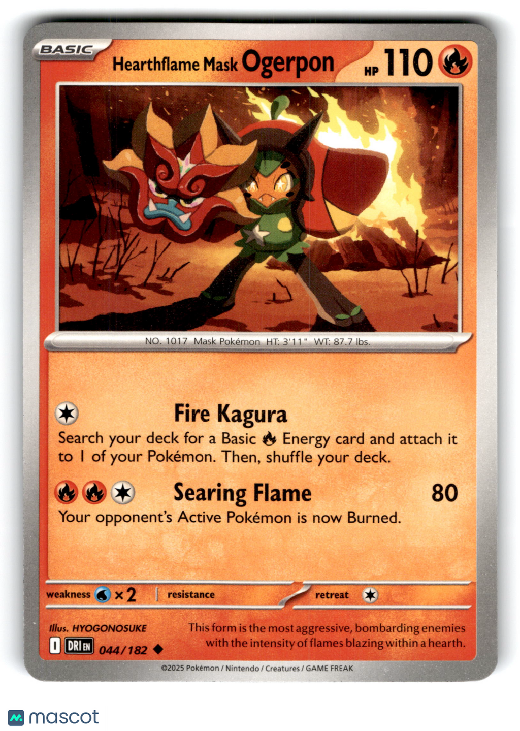 2025 Pokemon Hearthflame Mask Ogerpon #44/182