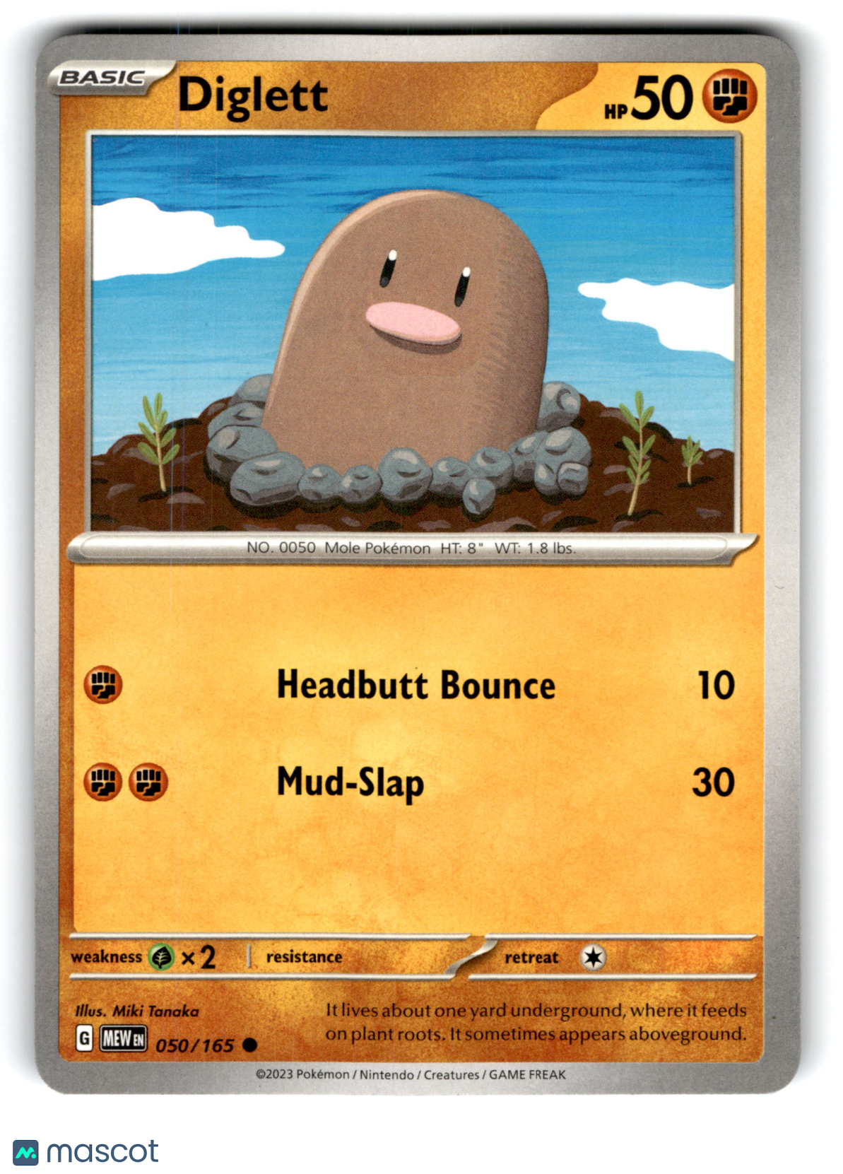 2023 Pokemon Diglett #50/165