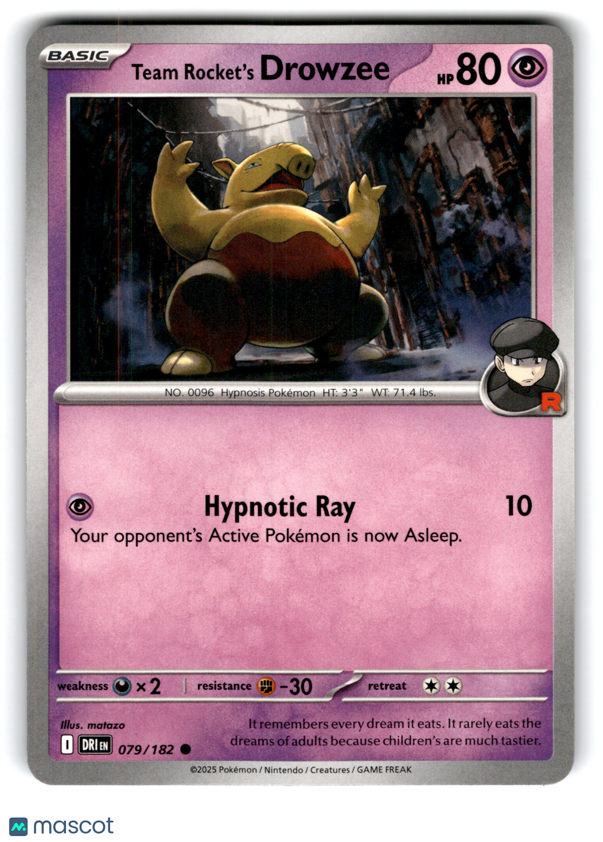 2025 Pokemon Team Rocket's Drowzee #79/182
