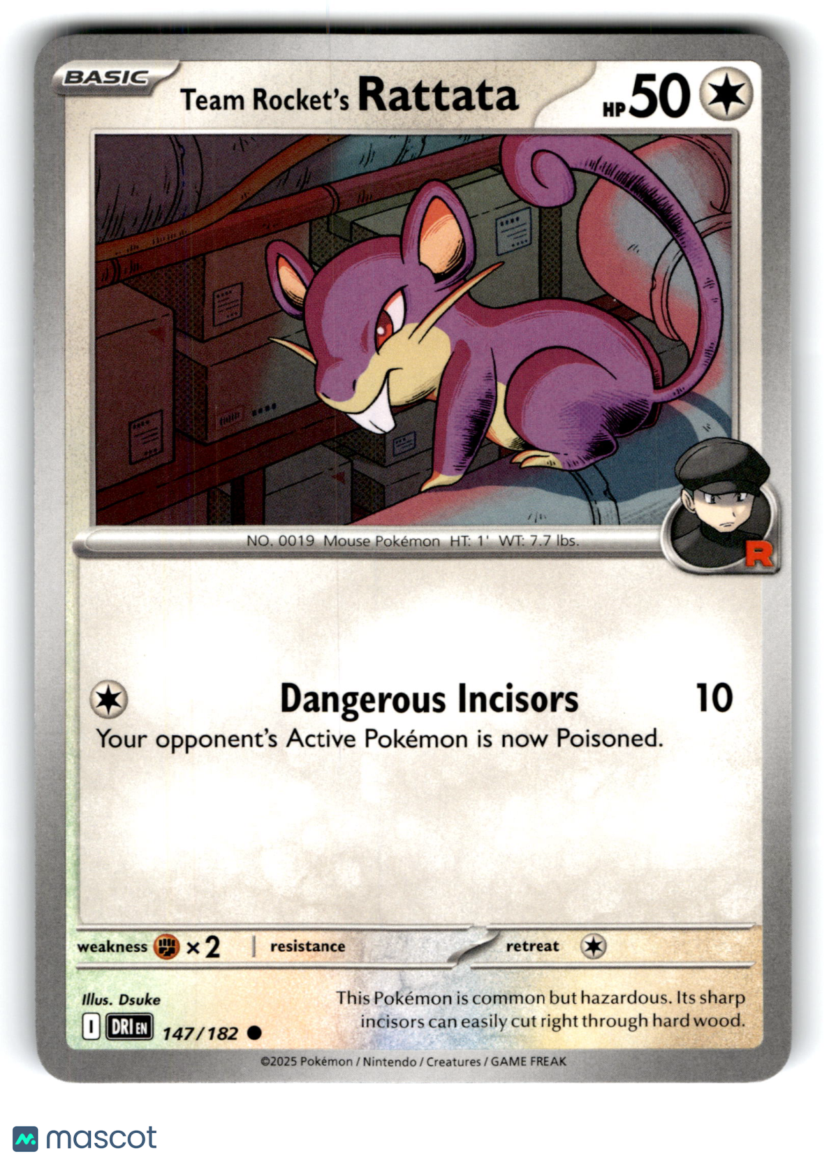 2025 Pokemon Team Rocket's Rattata #147/182