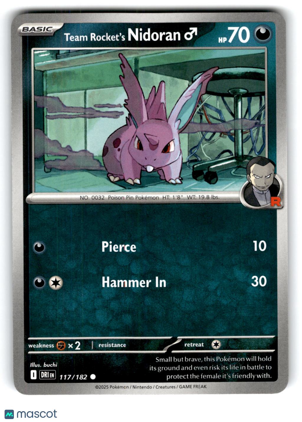 2025 Pokemon Team Rocket's Nidoran♂ #117/182