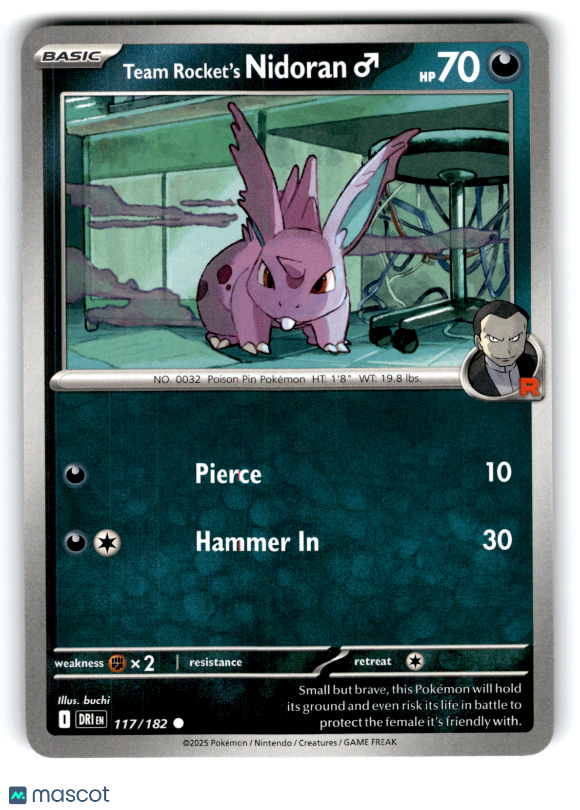 2025 Pokemon Team Rocket's Nidoran♂ #117/182