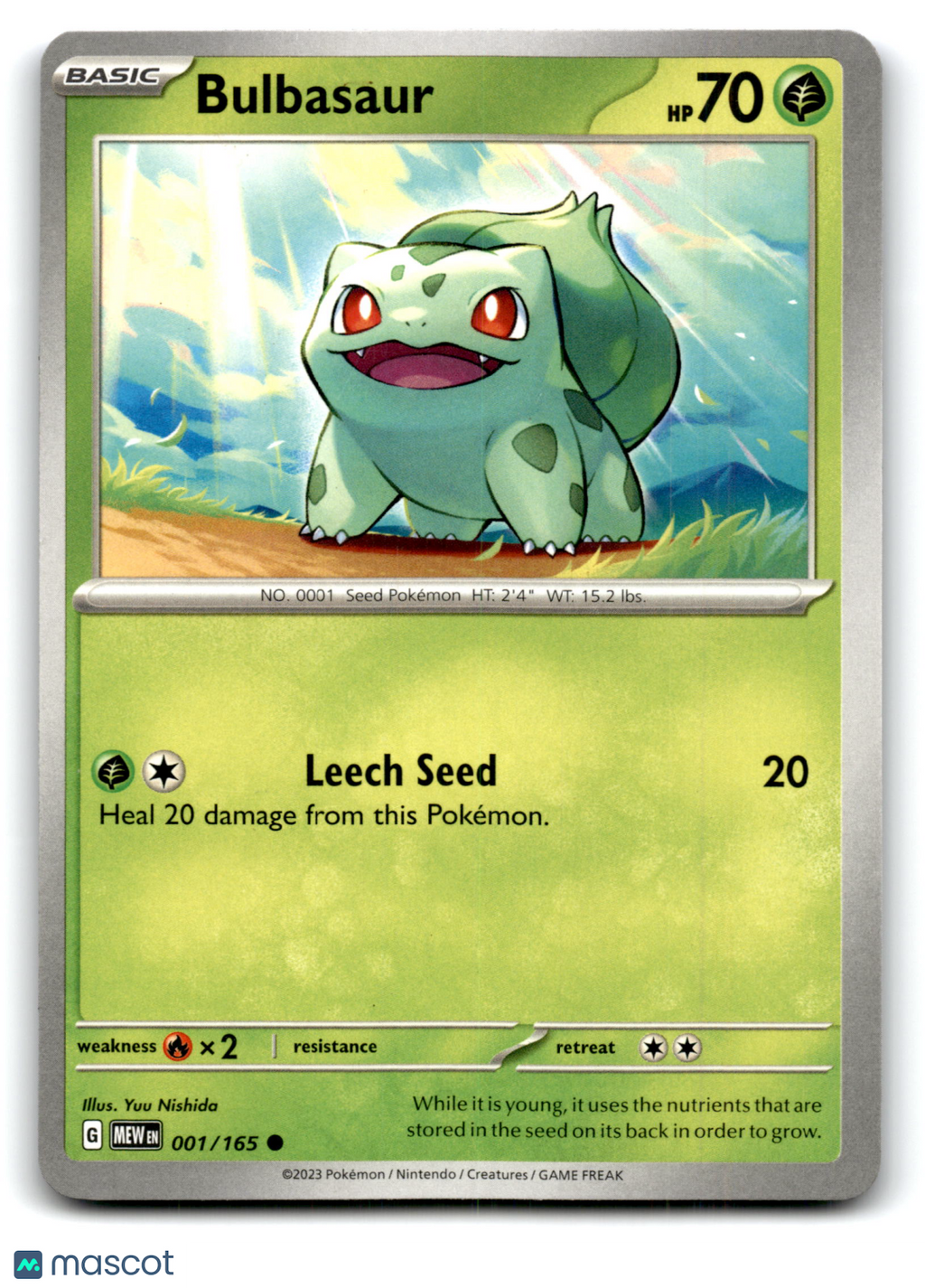 2023 Pokemon Bulbasaur #1/165