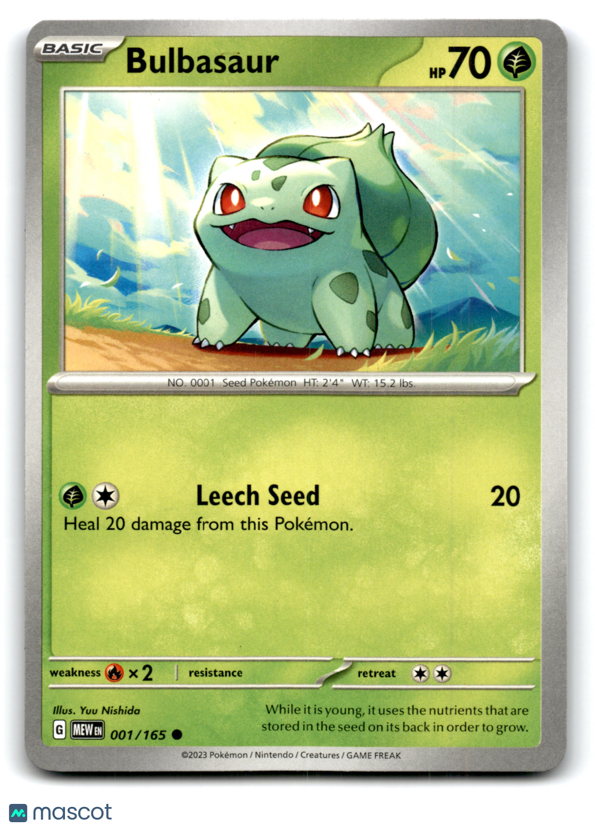 2023 Pokemon Bulbasaur #1/165