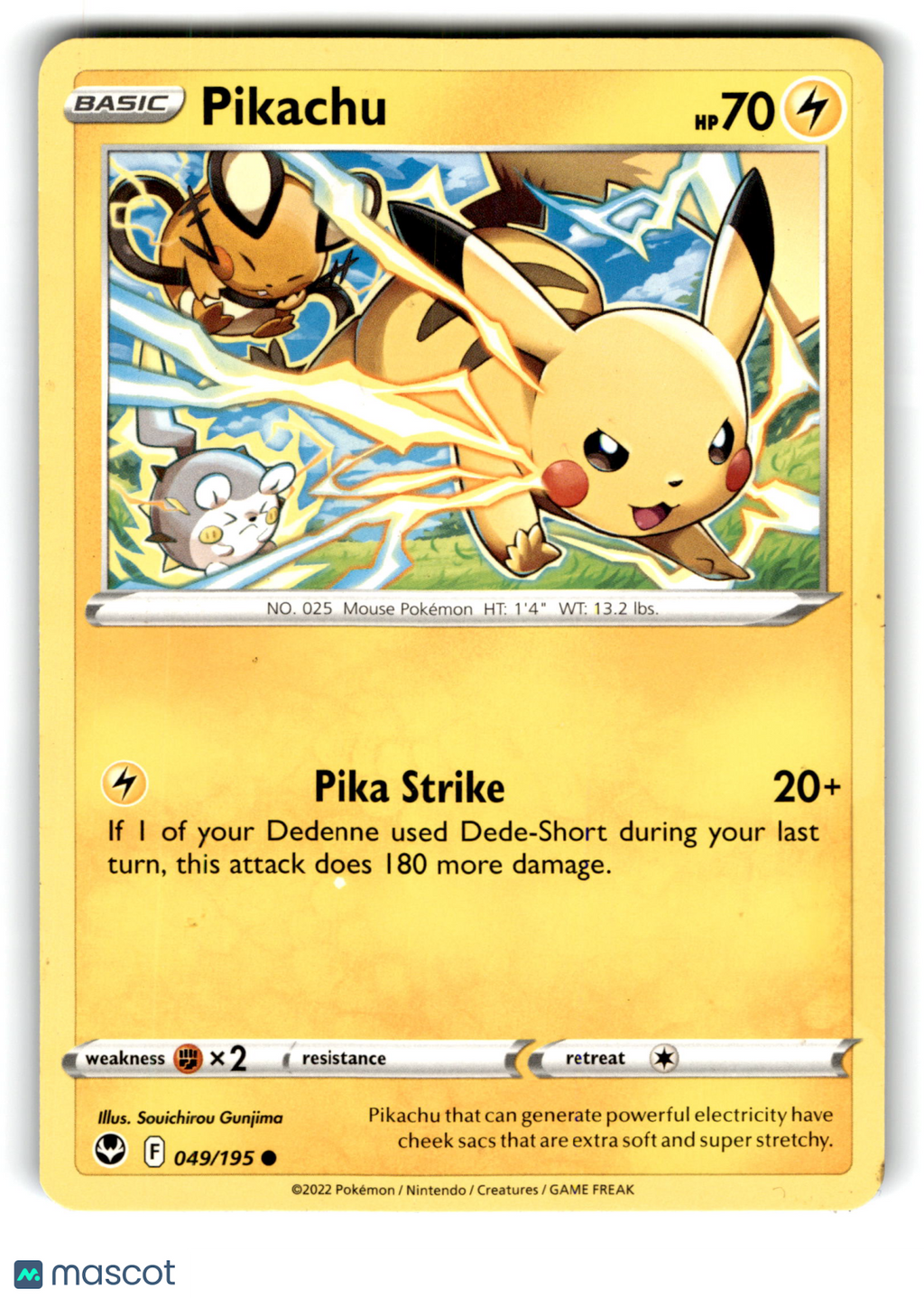 2022 Pokemon Pikachu #49/195