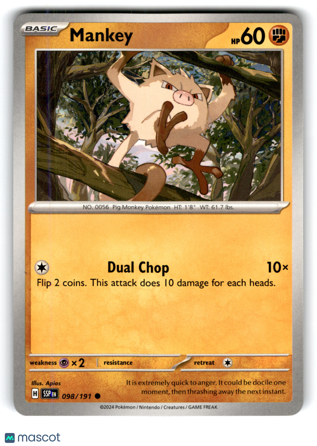 2024 Pokemon Mankey #98/191
