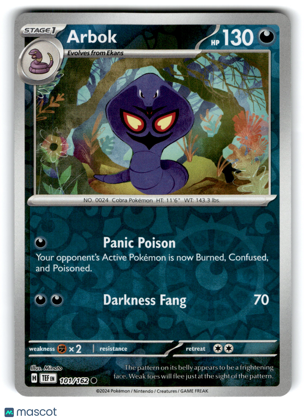2024 Pokemon Arbok #101/162