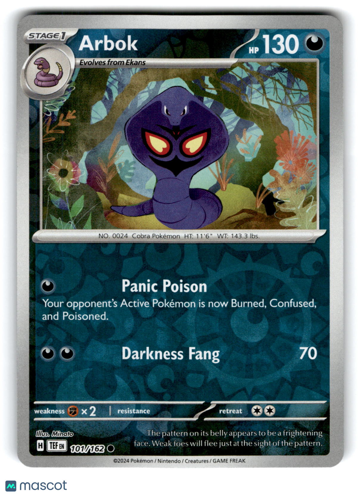 2024 Pokemon Arbok #101/162