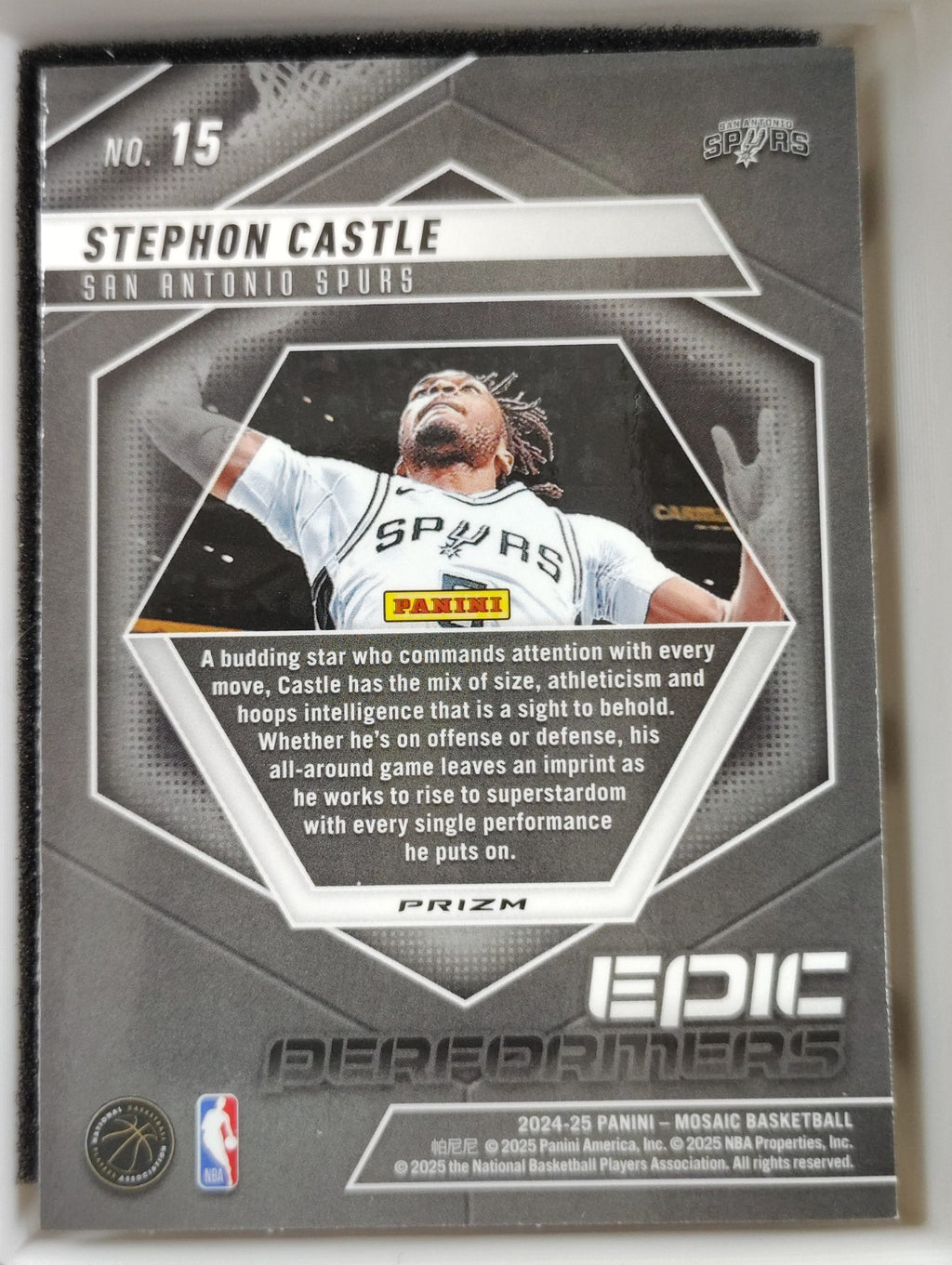 2024-25 Panini Mosaic Epic Performers #15  Stephon Castle Green Mosaic