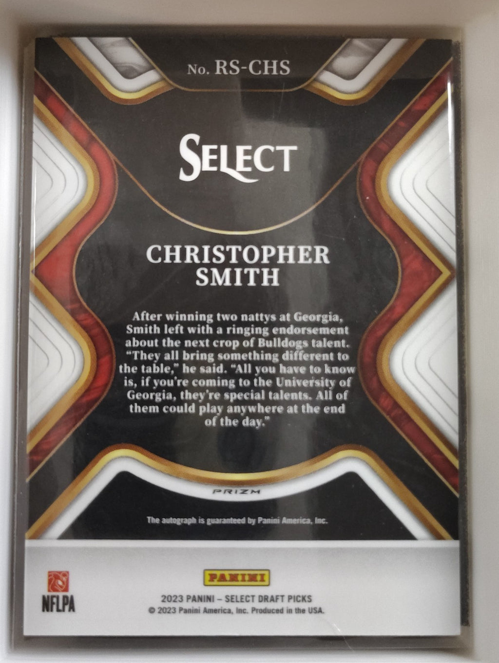 2023 Panini Select #RS-CHS Christopher Smith Auto