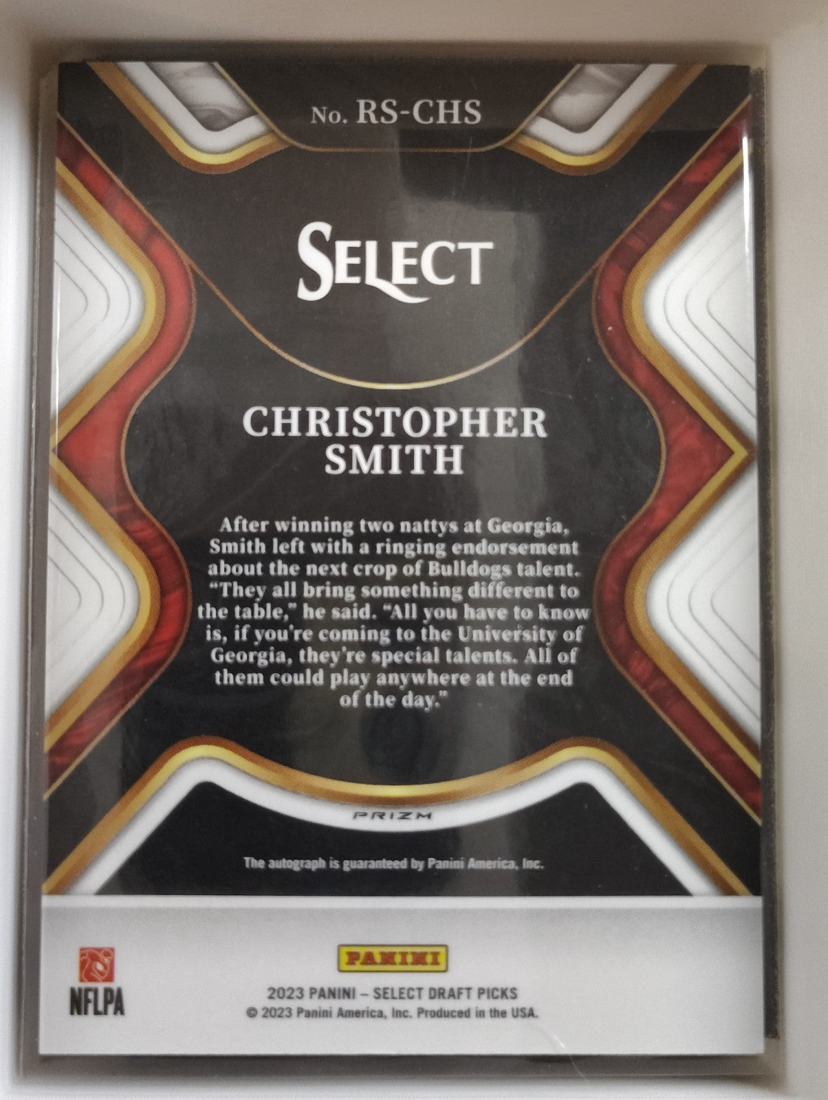 2023 Panini Select #RS-CHS Christopher Smith Auto