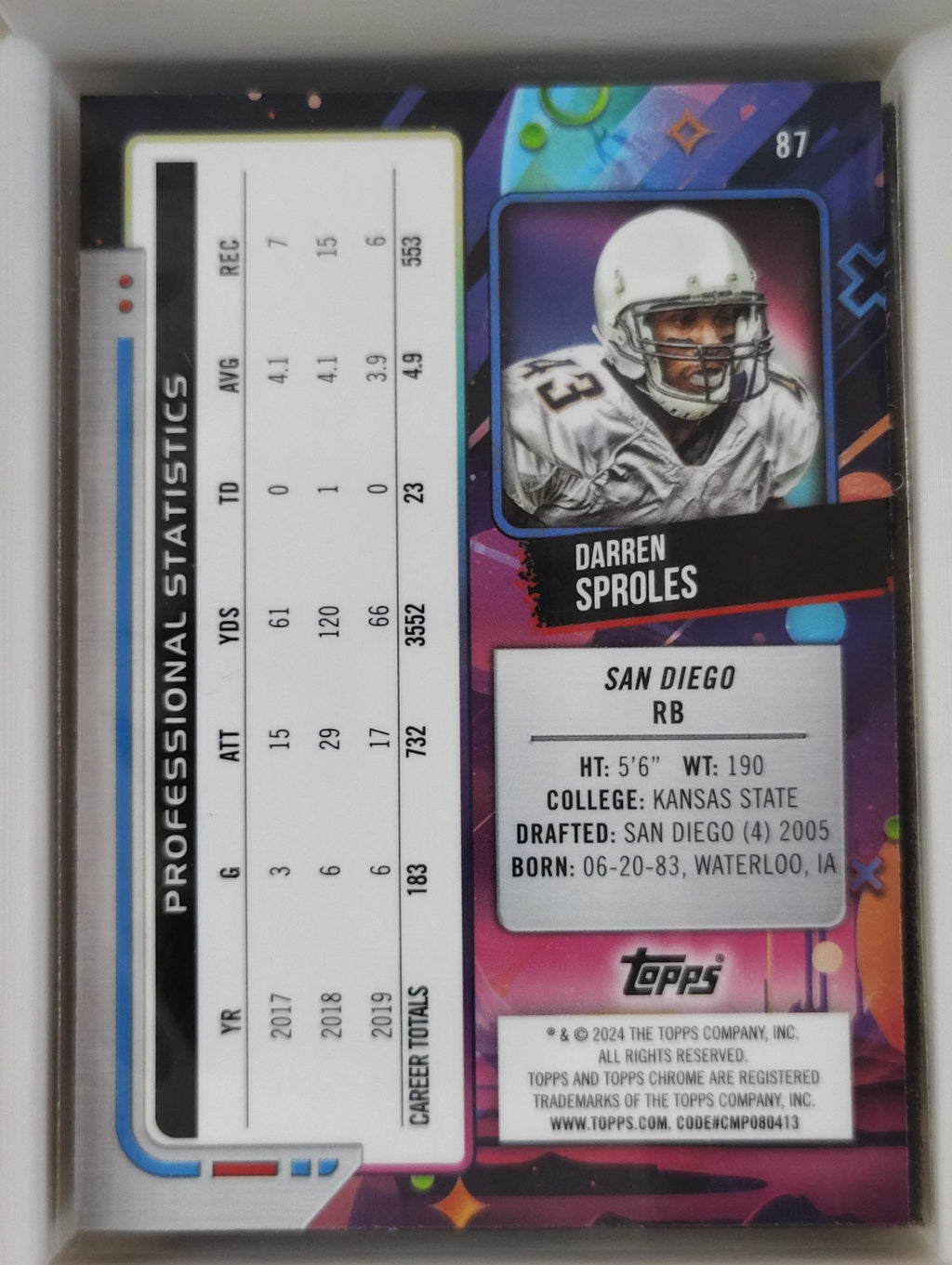2024 Topps Cosmic Chrome - Darren Sproles #87 Nucleus Refractor