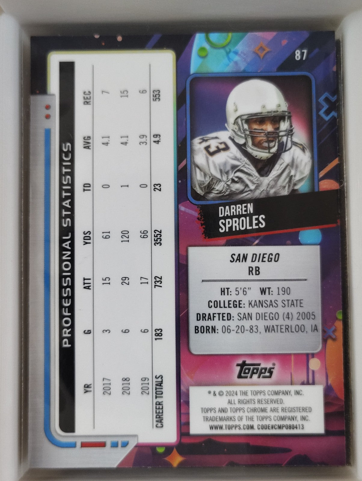 2024 Topps Cosmic Chrome - Darren Sproles #87 Nucleus Refractor