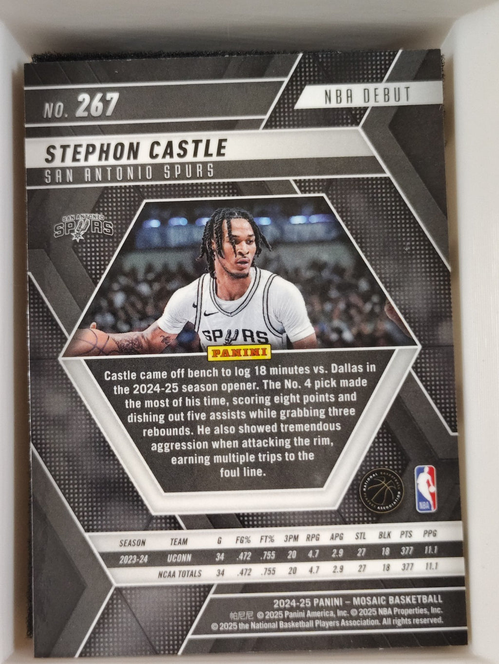 2024-25 Panini Mosaic - NBA Debut Stephon Castle #267 (RC)
