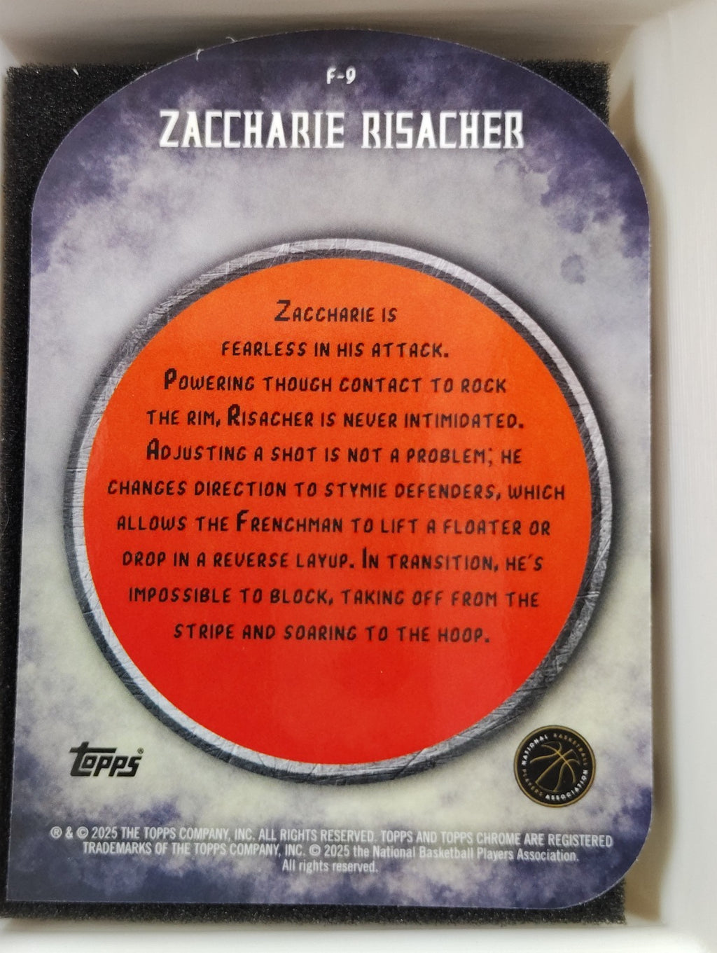 2024-25 Topps Finest Finishers #F-9 Zaccharie Risacher