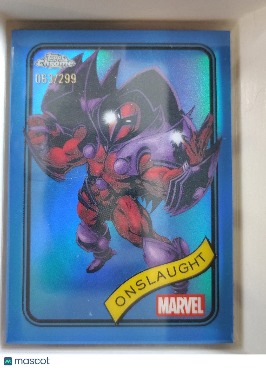 2025 Topps Chrome Marvel #68 Onslaught 063/299 Blue