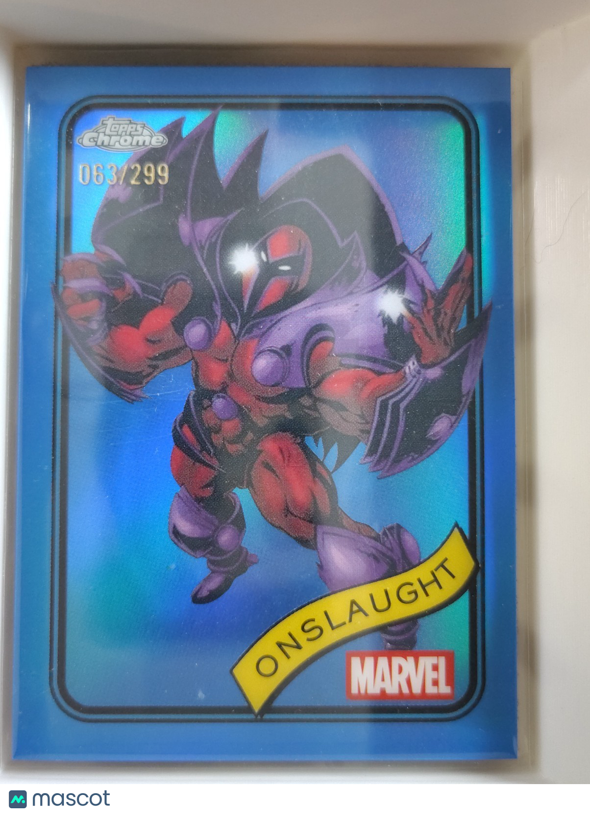 2025 Topps Chrome Marvel #68 Onslaught 063/299 Blue
