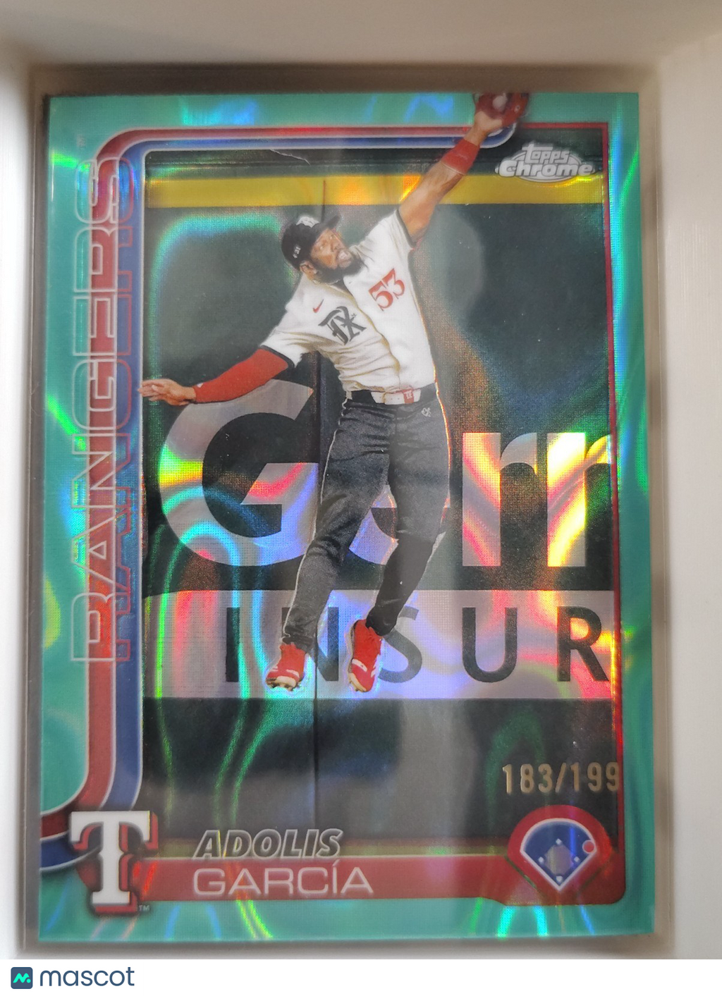 2025 Topps Chrome #293 Adolis Garcia Teal Lava 183/199