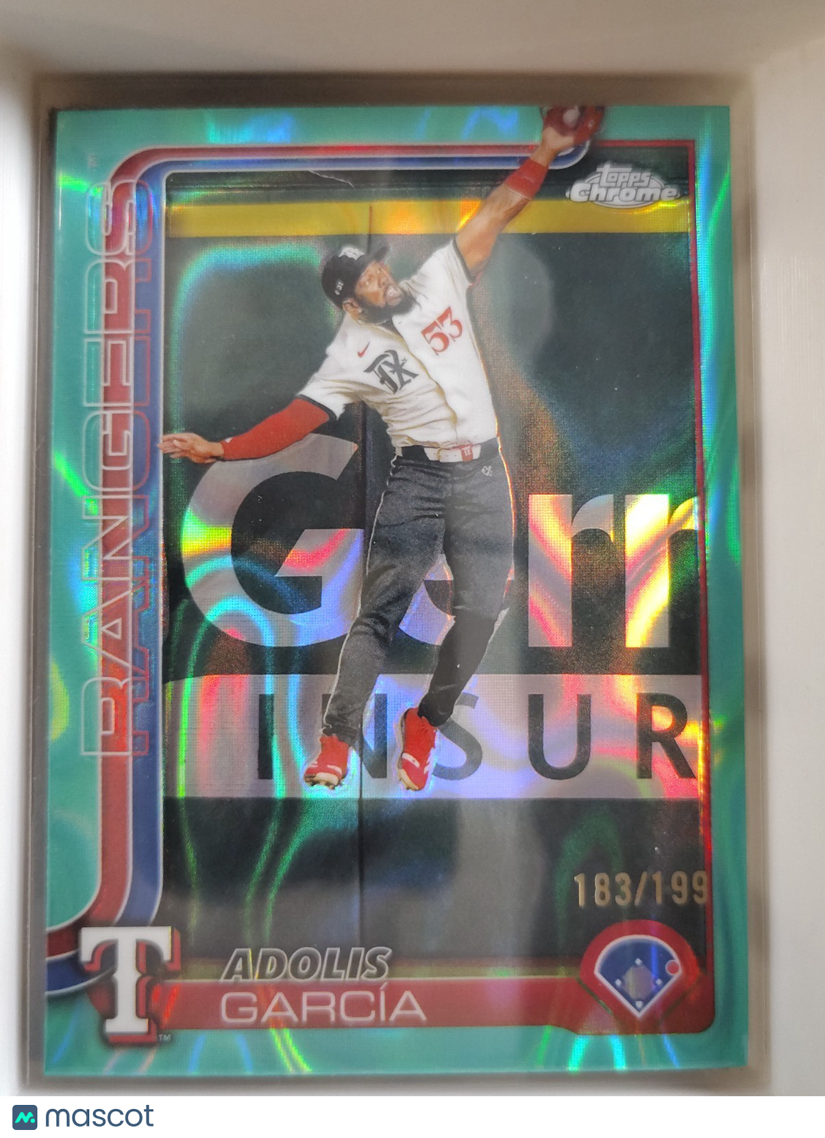 2025 Topps Chrome #293 Adolis Garcia Teal Lava 183/199