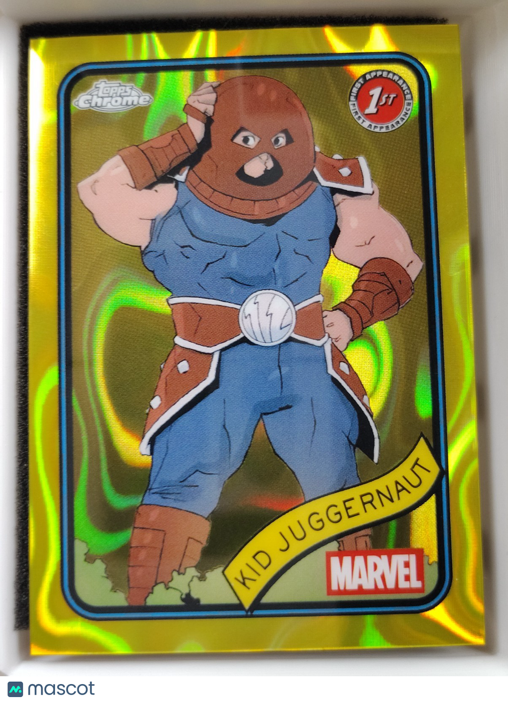 2024-25 Topps Chrome Marvel #60 Kid Juggernaut Yellow Lava
