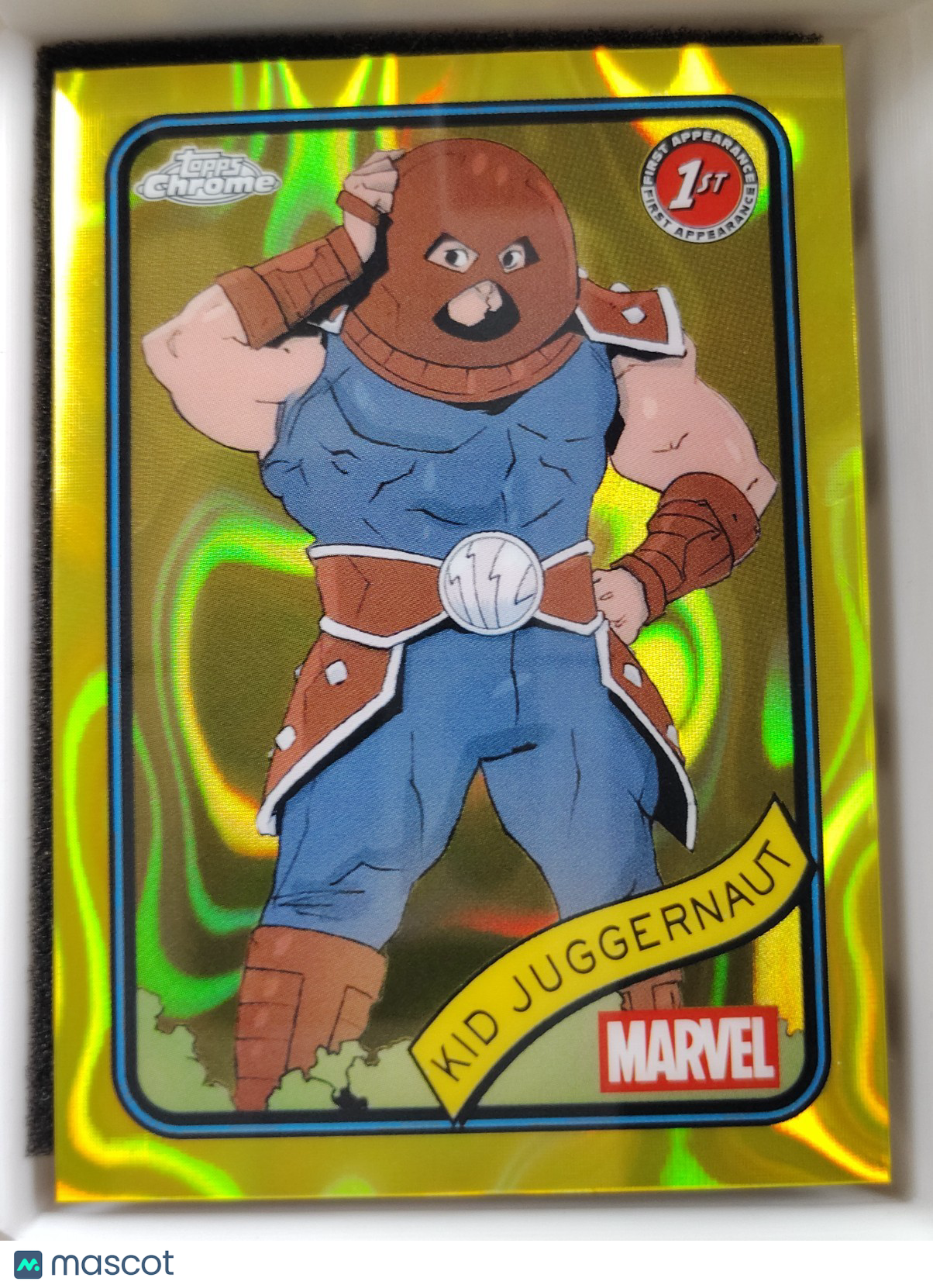 2024-25 Topps Chrome Marvel #60 Kid Juggernaut Yellow Lava