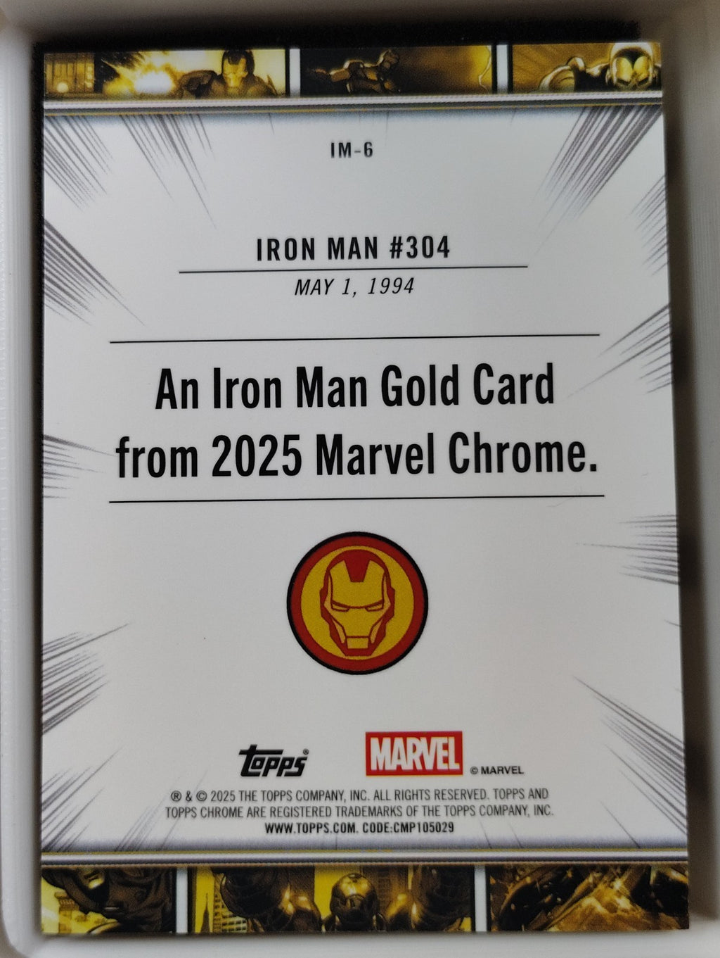 2024-25 Topps Chrome Marvel Iron Man Gold #IM-6 Iron Man #304