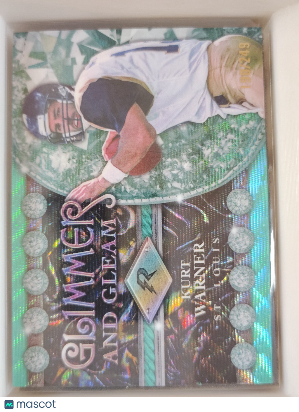 2024 Topps Resurgence - Glimmer and Gleam Kurt Warner #GG-6 Teal Wave 180/249