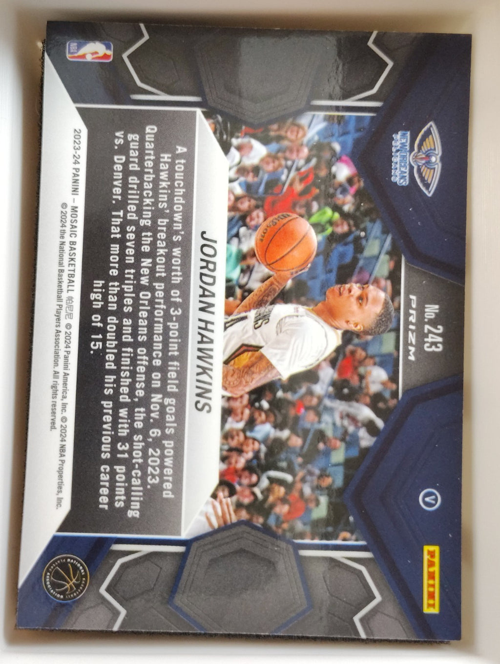 2023-24 Panini Mosaic - Rookies Jordan Hawkins #243 Fast Break Silver