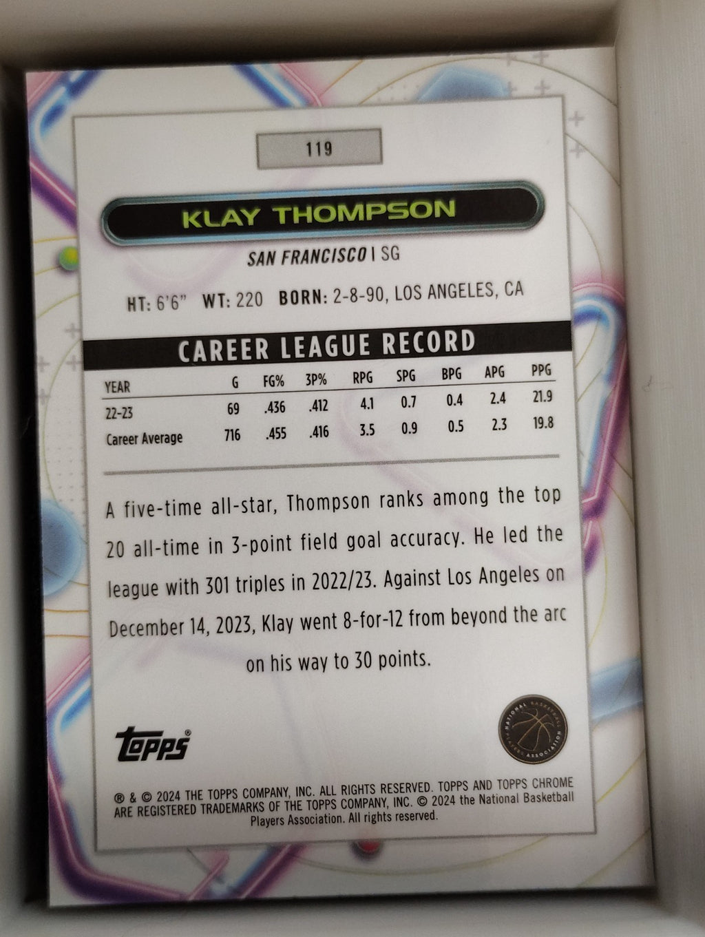 2023-24 Topps Cosmic Chrome - Klay Thompson #119 Scope