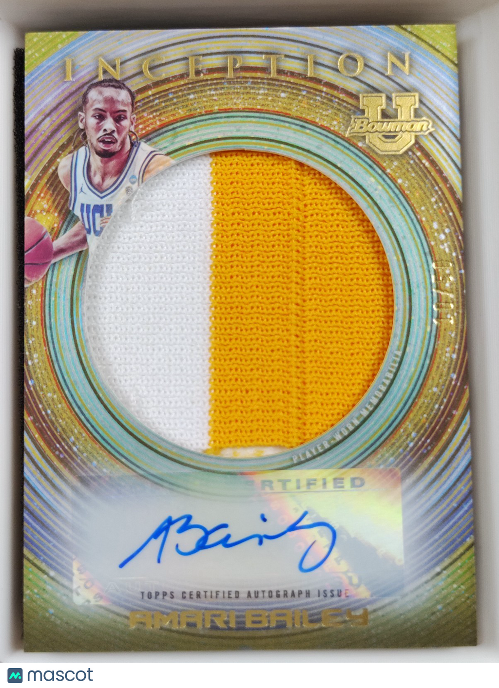 2022-23 Bowman U Inception RPA #IAJR-AB Amari Bailey 10/50 Gold
