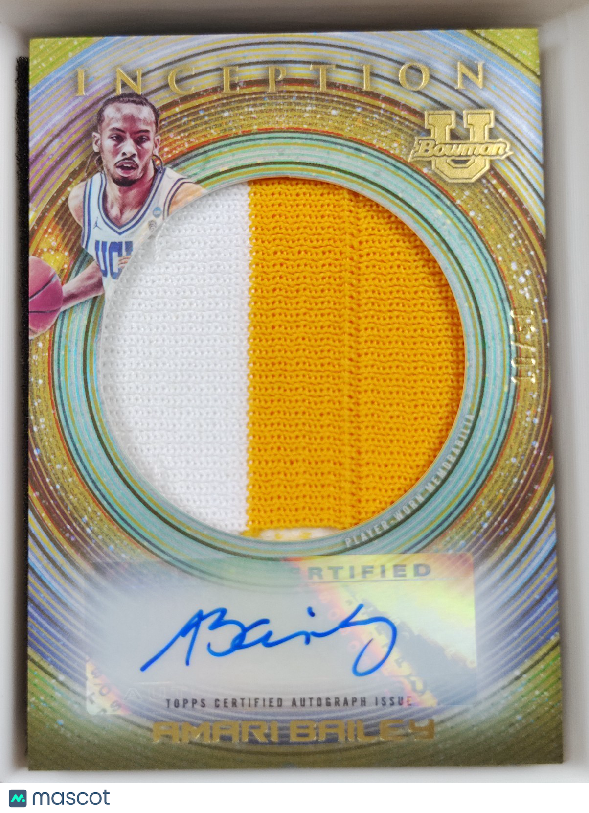 2022-23 Bowman U Inception RPA #IAJR-AB Amari Bailey 10/50 Gold