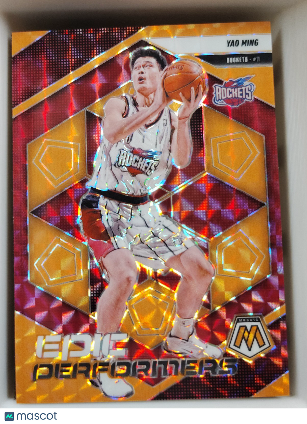 2024-25 Panini Mosaic - NBA Greats Yao Ming #20 Reactive Orange Mosaic 23/25