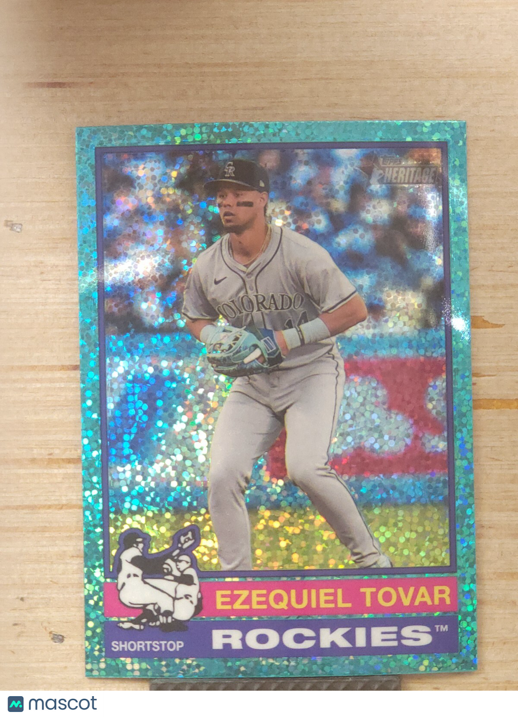 2025 Topps Heritage - Ezequiel Tovar #14 Chrome Teal Sparkle