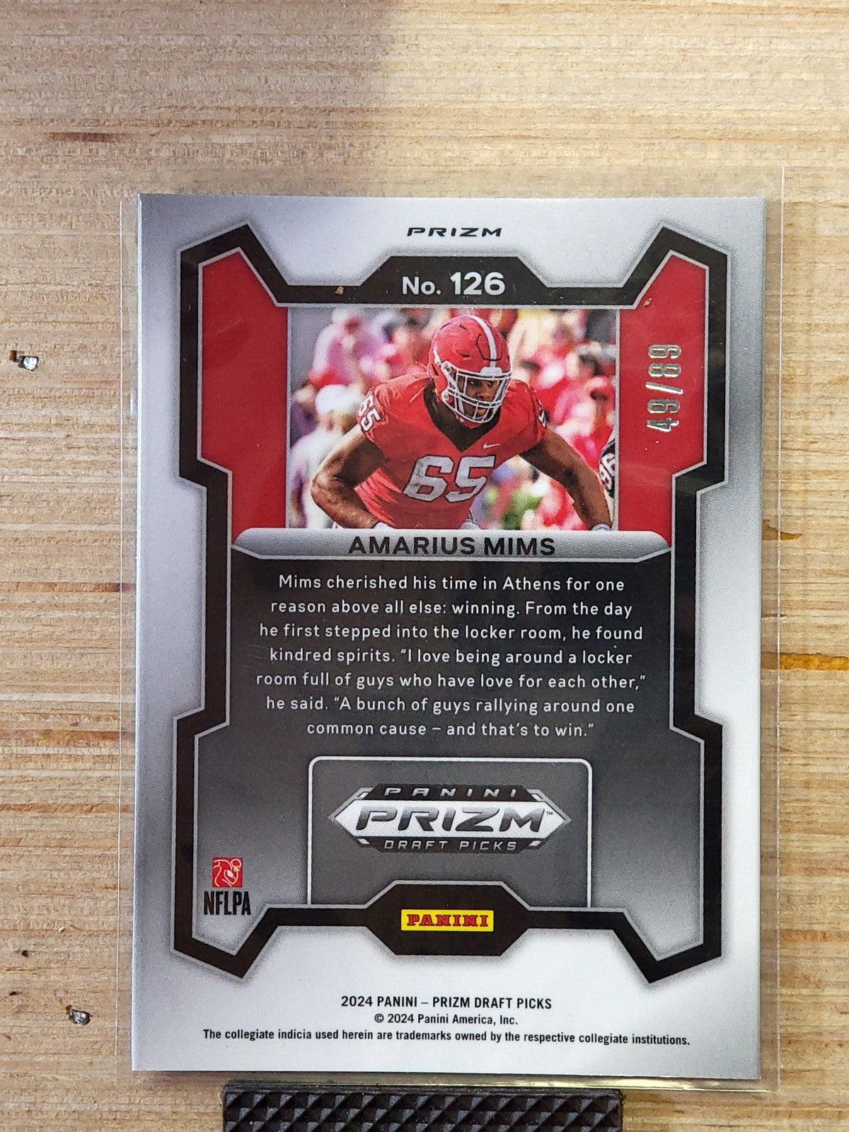 2024 Panini Prizm Draft Picks - Amarius Mims #126 Blue Finite Prizm 49/89