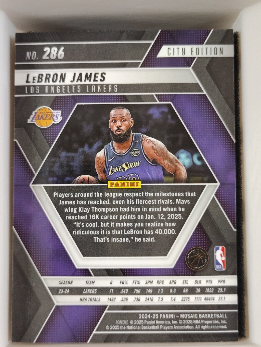 2024-25 Panini Mosaic - City Edition LeBron James #286
