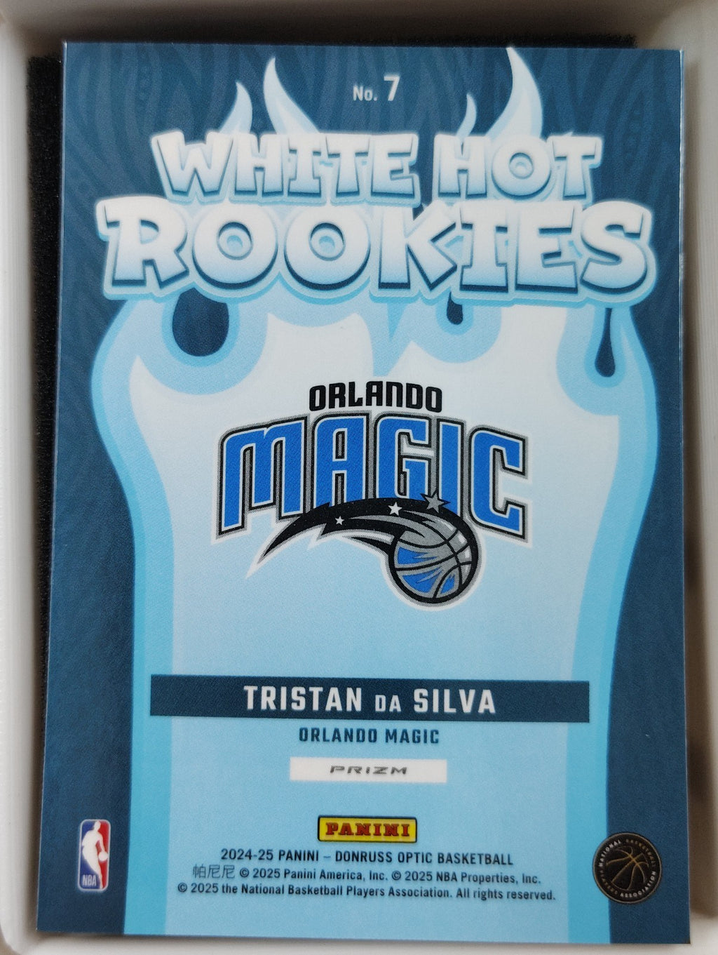 2024-25 Panini Donruss Optic White Hot Rookies #7 Tristan Da Silva Prizm
