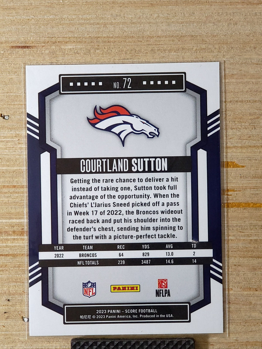 2023 Score - Courtland Sutton #72 Showcase 100/100