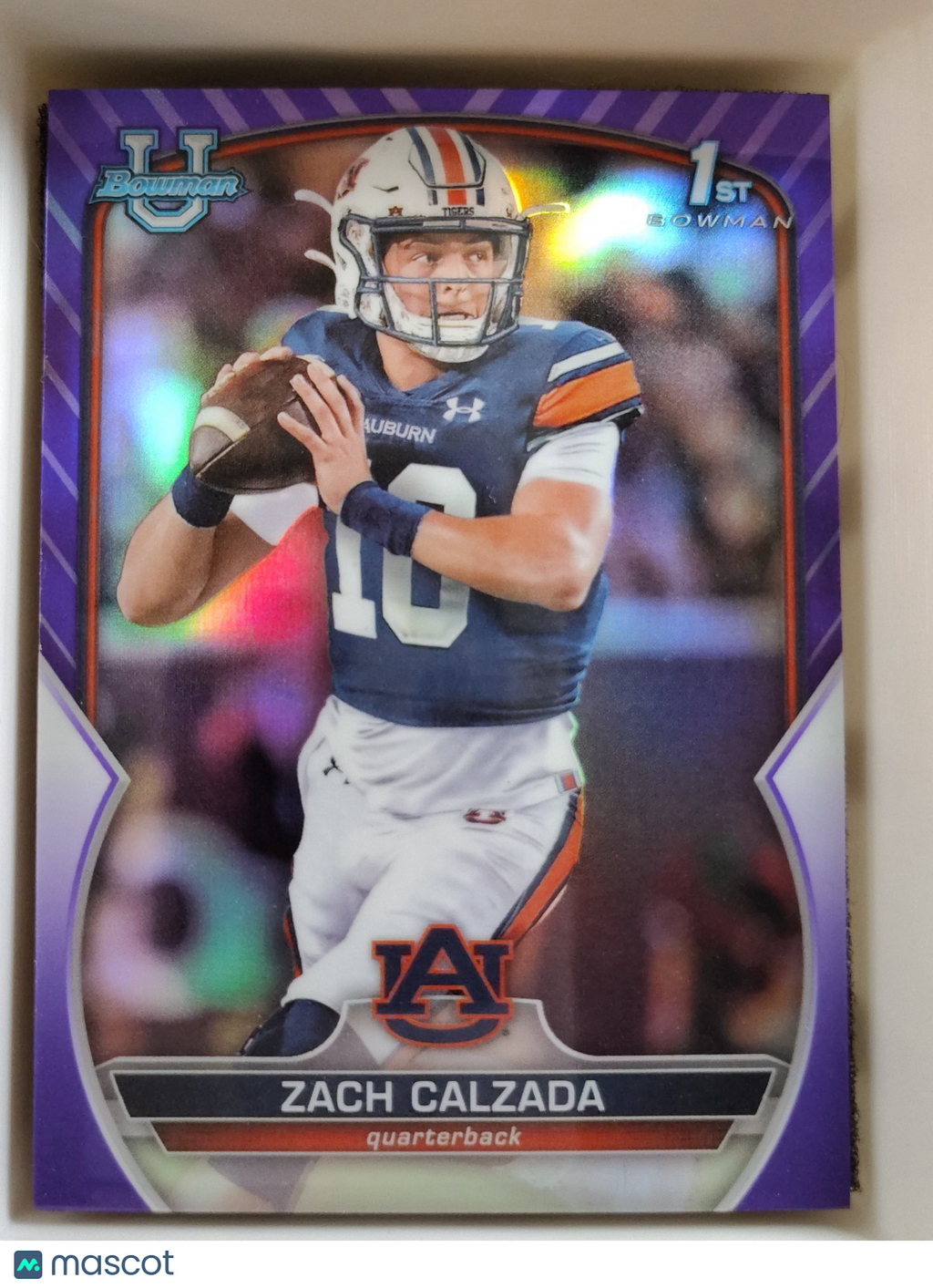2022 Bowman University Chrome - Zach Calzada #93 Purple Refractor /399 (RC)