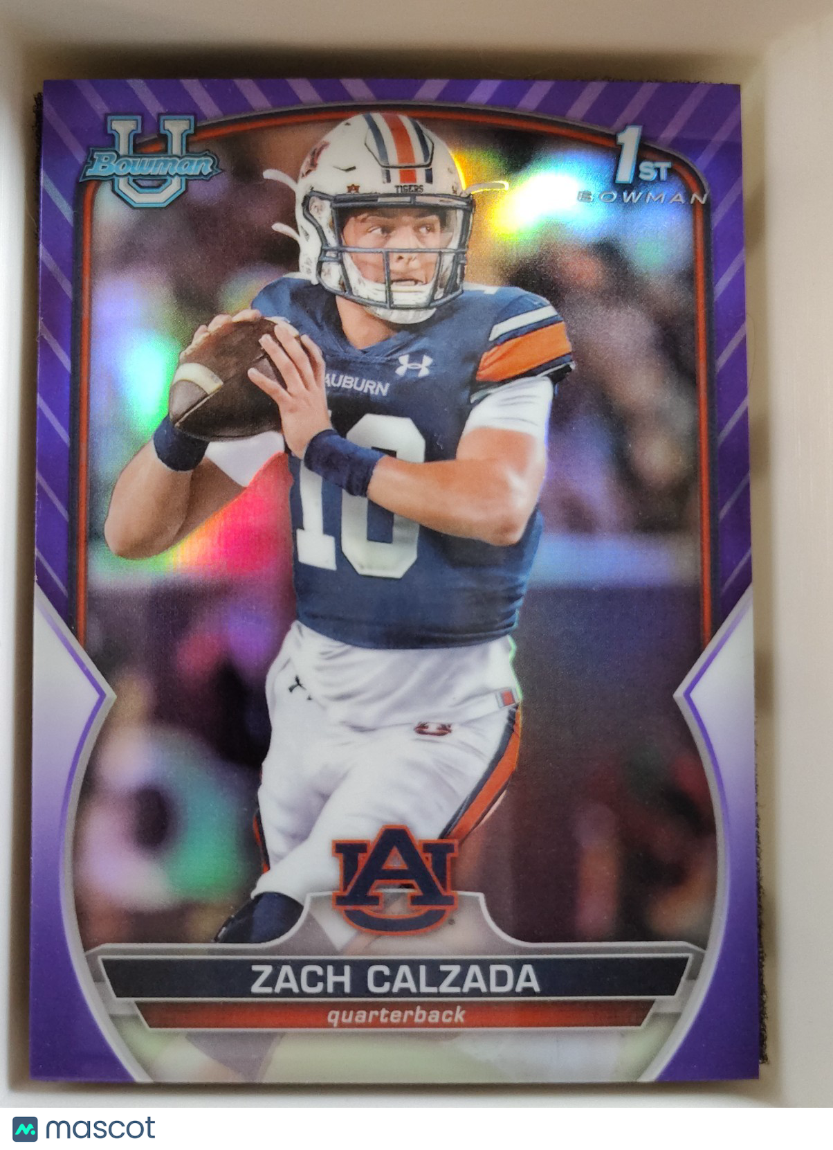 2022 Bowman University Chrome - Zach Calzada #93 Purple Refractor /399 (RC)