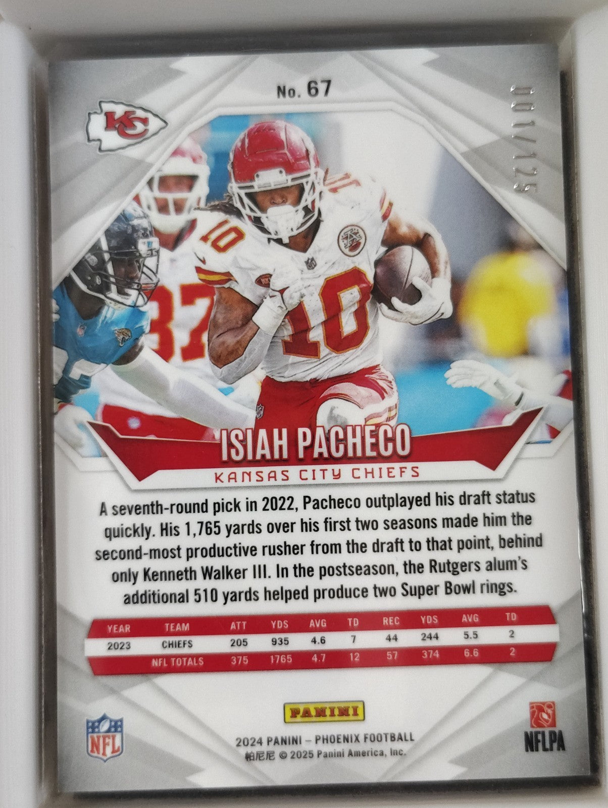 2024 Panini Phoenix - Isiah Pacheco #67 001/125 Gold Fade