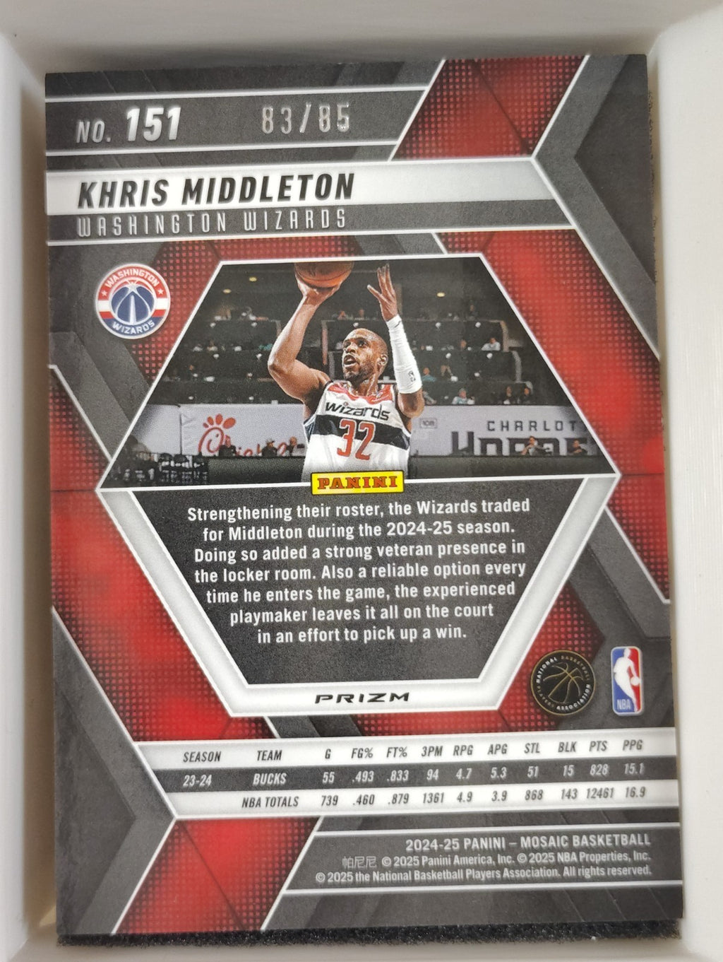 2024-25 Panini Mosaic - Khris Middleton #151 Blue Fast Break 83/85