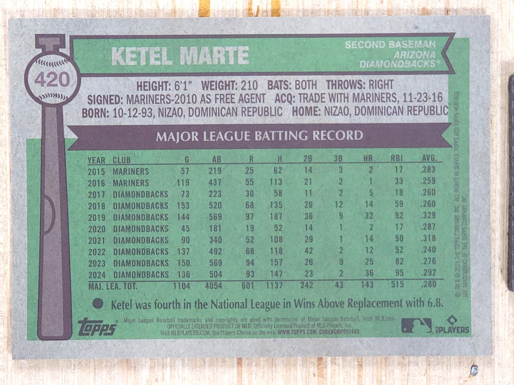 2025 Topps Heritage #420 Ketel Marte 33/50 Gold