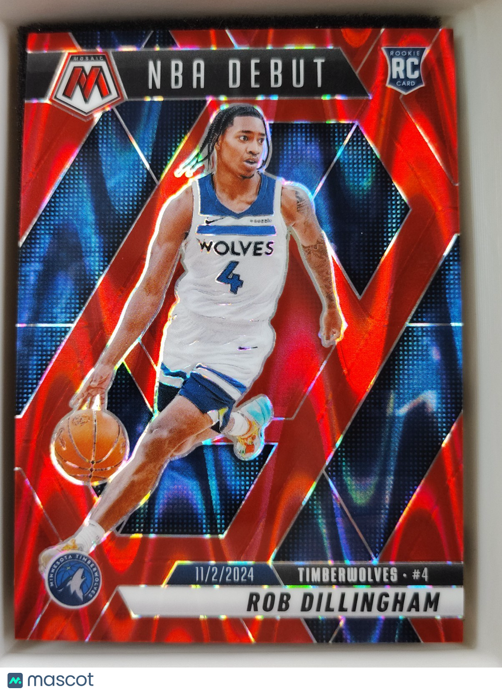 2024-25 Panini Mosaic NBA Debut #270 Rob Dillingham Red Tectonic 170/299