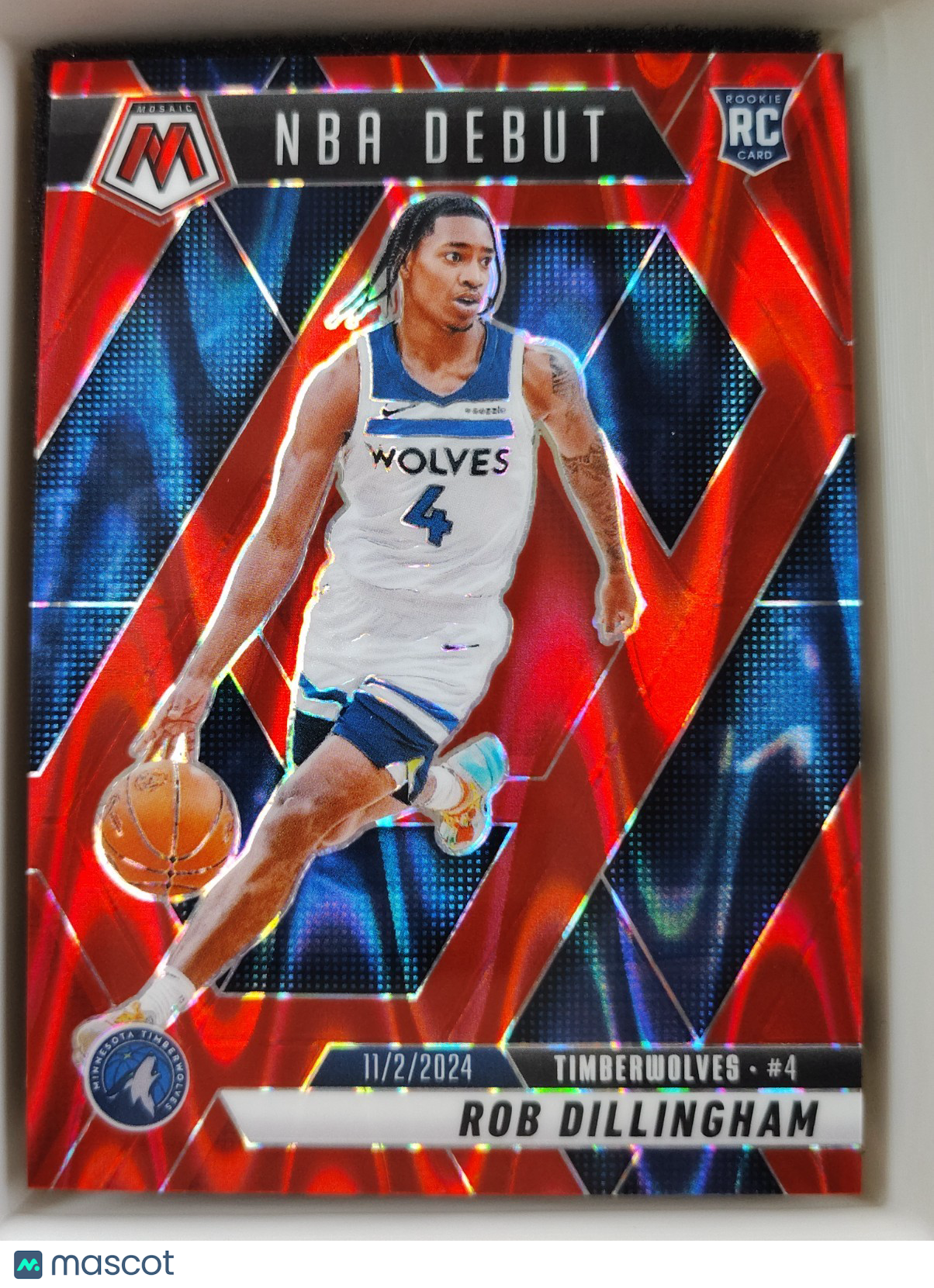 2024-25 Panini Mosaic NBA Debut #270 Rob Dillingham Red Tectonic 170/299