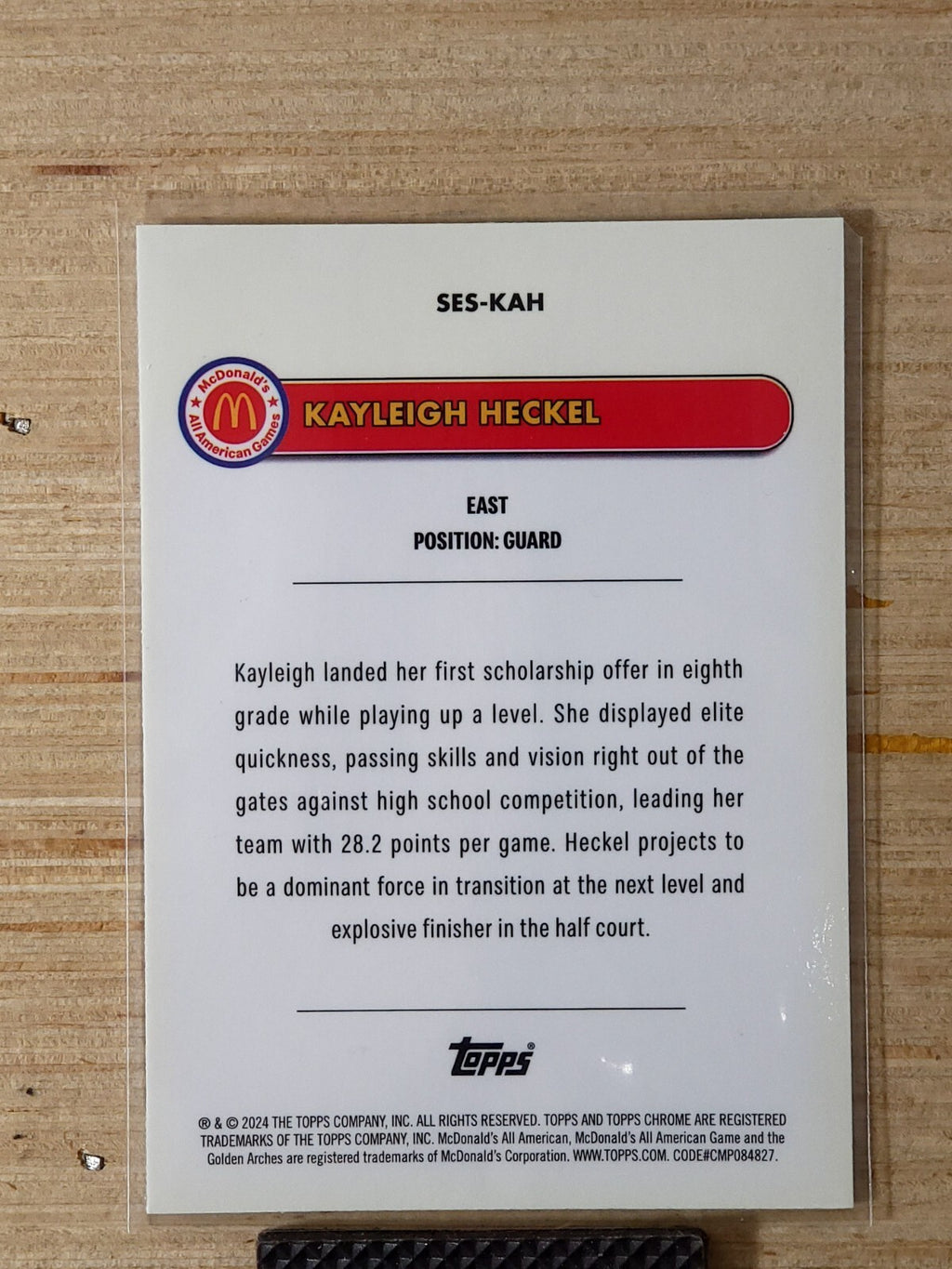 2024 Topps Chrome McDonalds All-American Major Stars Kayleigh Heckel Raywave
