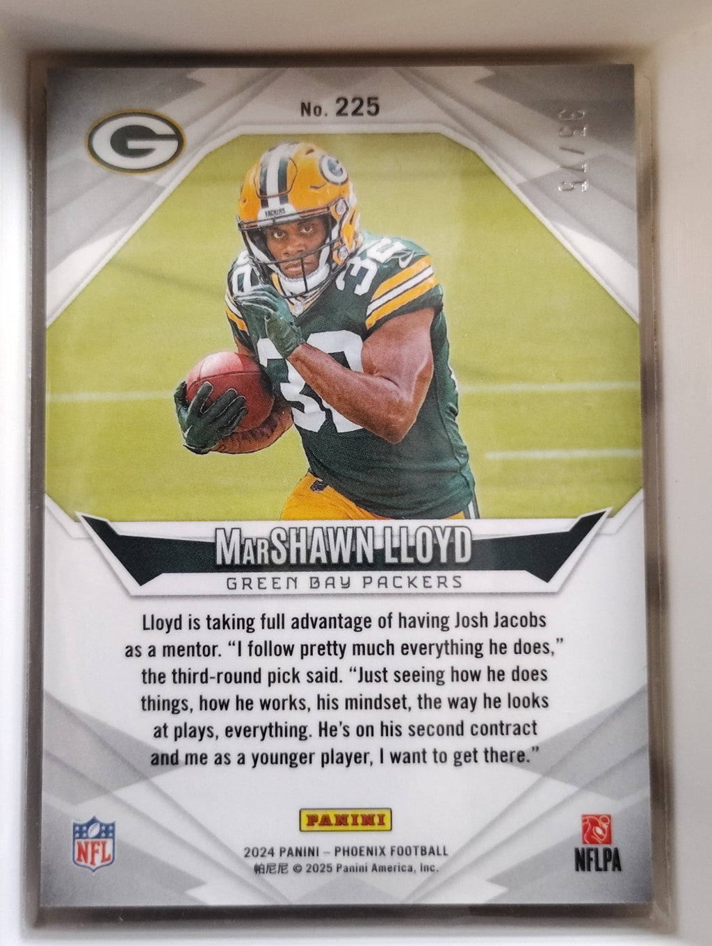 2024 Panini Phoenix - Rookies Marshawn Lloyd #225 Bronze 35/75